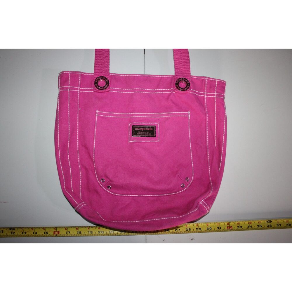 Vintage Aeropostale Hot Pink Cotton Canvas Tote Bag Shoulder Purse